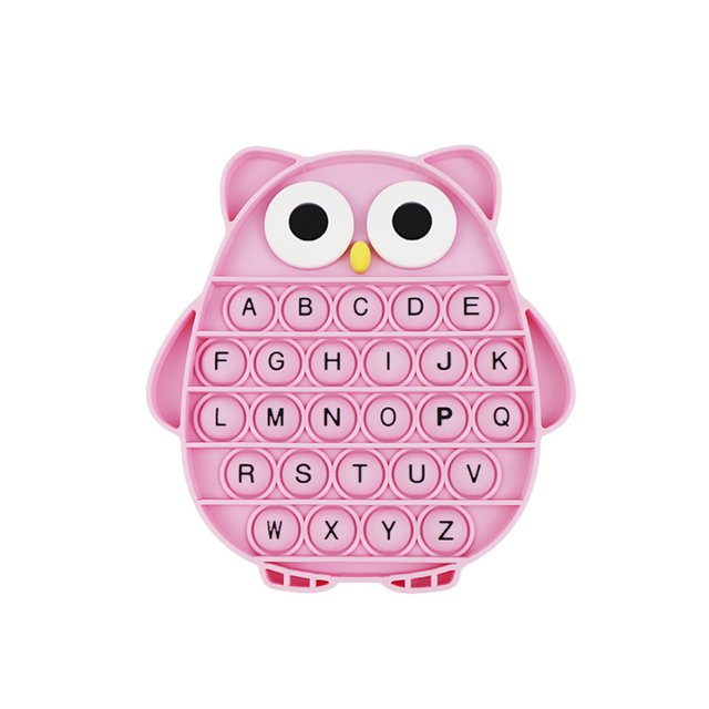 Gupgi Push Pop Bubble Fidget Sensory Toy Silicone Letters Alphabet Owl Shaped Decompression Toy