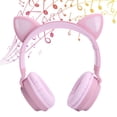 thumbnail image 1 of Auriculares De , Uso Cómodo De Lindos Auriculares Con Orejas De Gato Fáciles De Transportar Con Micrófono Para Música Para El Juego, 1 of 7
