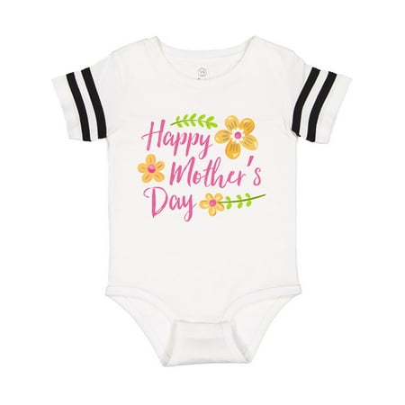 

Inktastic Happy Mothers Day with flowers Gift Baby Boy or Baby Girl Bodysuit
