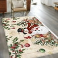 thumbnail image 2 of Area Rugs 2.7'x5', Beige Christmas Snowman Carpet for Living Room Bedroom Dining Room, Xmas Snowflake Elk Tree Balls Throw Kitchen Rugs Non Slip Washable Rectangle Indoor Outdoor Rugs, 2 of 8