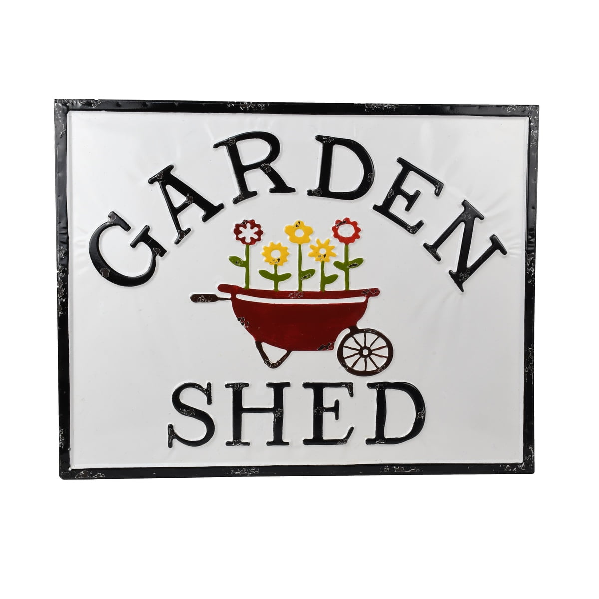 Large 3D Embossed Metal Potting Planting Garden Shed Sign Country Home