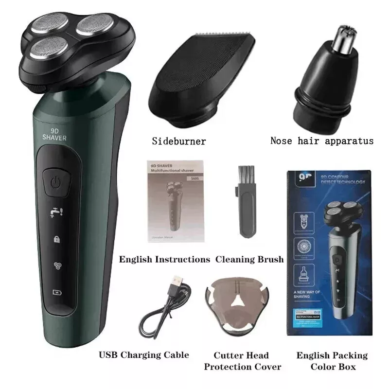 4 In 1 Electric Razor Shaver Men Waterproof Cordless Rechargeable Beard Trimmer