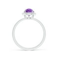 thumbnail image 2 of ANGARA Natural Prong-Set Pear-Shaped 1.2 ct Amethyst Ring with Beaded Halo in 14K White Gold for Women (Size-9x6mm) | February Birthstone, Anniversary, Jewelry Gift for Women | Natural Amethyst Ring, 2 of 10