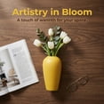 thumbnail image 4 of Unique Bargains Ceramic Ribbed Textured Flower Vase Yellow 3.1" x 3.1" x 6.1", 4 of 5