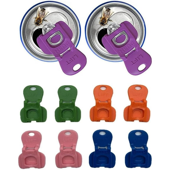 12 PCS Manual Can Opener,Colorful Plastic Soda Beer Can Protector,Leakproof Soda Top Ring Opener Tool,Prevent Dust Can Openers for Coke Beer Soda Drink Aluminum Beverage