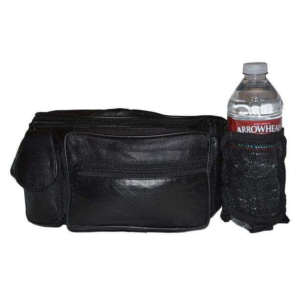 Leatherboss Fanny Pack with Water bottle holder by Leatherboss