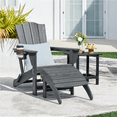 thumbnail image 3 of Renwick HDPE Adirondack Ottoman Footrest for Porch, Backyard, Gray, 3 of 8
