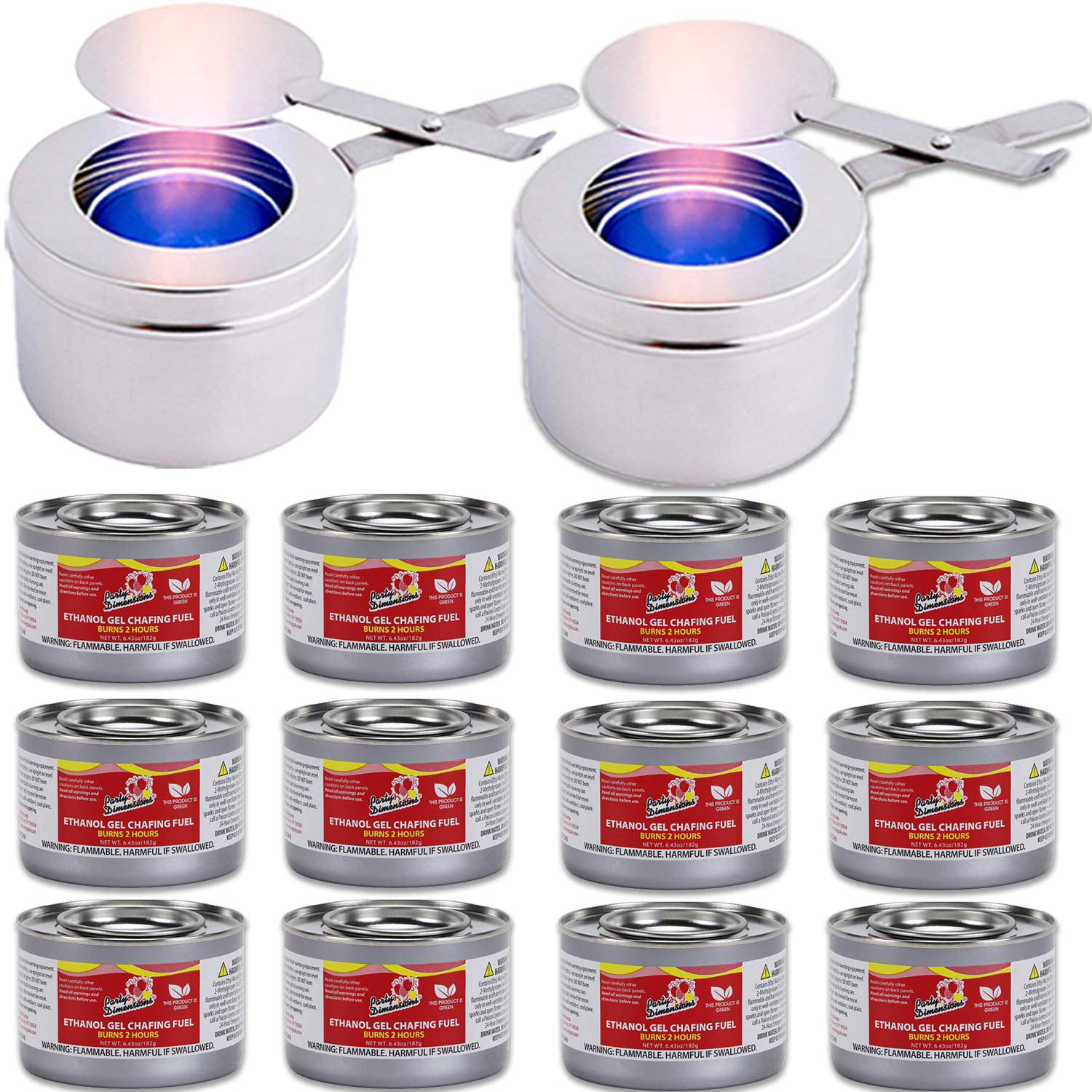 CATERERS CHAFING TINS 12 CHAFING DISH FUEL GEL CANS 2.5 HOUR BURN TIME EACH 