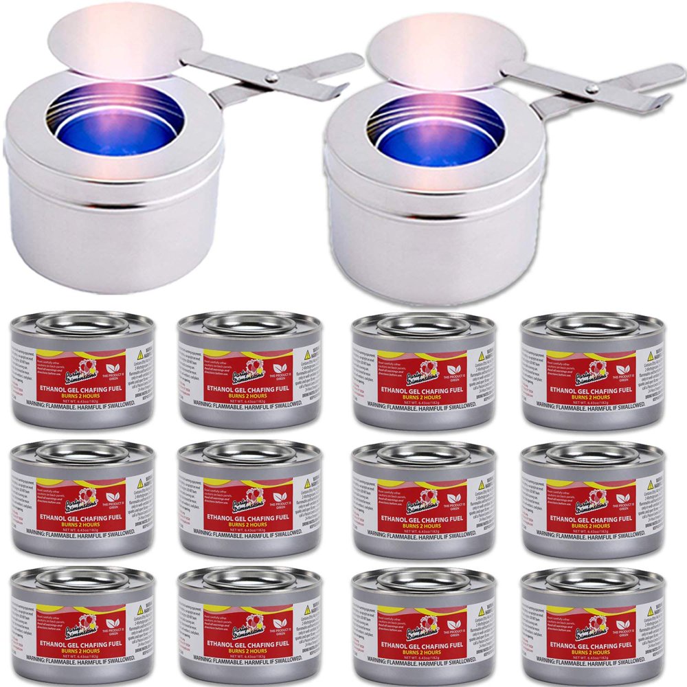 Chafing Dish Fuel Cans and Fuel Holders kit Includes 12 Ethanol Gel