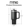 RTIC Road Trip 30 oz Leak-Resistant Straw Lid Ceramic Lined Tumbler, Black