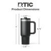 thumbnail image 3 of RTIC 30 oz Tumbler, Ceramic Lined, Leak-Resistant Straw Lid, Road Trip, Black, 3 of 3