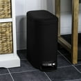 thumbnail image 2 of Acento Linea Slim Rectangular Step Trash Can, 1.3 Gallon Bathroom Waste Bin with Soft-Close Lid and Removable Inner Bucket, Soft Touch Black, 2 of 9