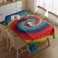 thumbnail image 2 of Colorful Tie Dye Pattern Rectangle Tablecloth 60"x84",Waterproof Polyester Rectangle Table Cloth, Wipeable Spillproof Polyester Tablecloth for Dining, Camping, Indoor and Outdoor, 2 of 5