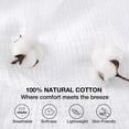 thumbnail image 4 of 100% Cotton Muslin Blanket King 108" x 90", 6 Layers Lightweight and Breathable Throw Blankets for Bed, Soft Cooling Gauze Blanket for Adults All Season, White, 4 of 4