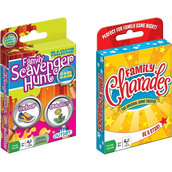 ERDS-Family Scavenger Hunt Card Game + Family Charades Card Game