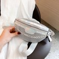 thumbnail image 2 of Rhinestone Fanny Riñonera Mujeres Cremallera Brillante Cofre Crossbody Pack (Plata), 2 of 9