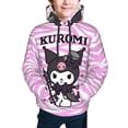 thumbnail image 5 of Sanrio Kuromi Kids' Hoodie 3d Print Sweatshirt Soft Pullover Hooded With Big Pockets Fans Gifts For Boys Or Girls X-Large, 5 of 7
