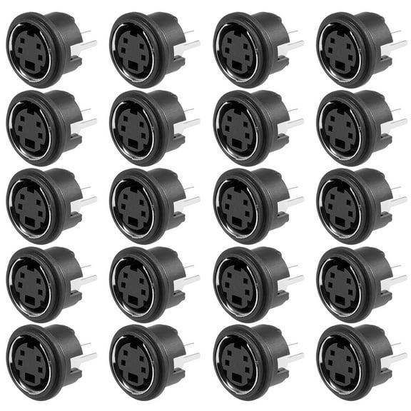 S-video PCB Mount 4 Pin Din Socket Video Connector Black MDC-4-04 20Pcs