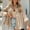 Khaki, variant on Womens Corduroy Shirts Jacket Peplum Shacket Jacket Casual Long Sleeve Button Down Blouses Tops Fashion with Pockets White M