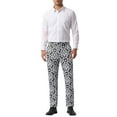 thumbnail image 2 of INSPIRE CHIC Floral Pants for Men's Flat Front Prom Formal Flower Dress Pants 30 Black, 2 of 6