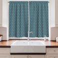 thumbnail image 2 of Ambesonne Ethnic Kitchen Curtains, Moroccan Stars Circles Art, 55"x24", Dark Petrol Blue and Cream, 2 of 3