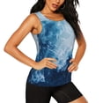 thumbnail image 2 of Fuzoiu Abstract Ocean Waves Print Women's Workout Tank Top,Athletic Racerback Sports Tank,Tops Sleeveless Running Loose Fit Yoga Tops,Active Shirts for Yoga, Running, and Gym-Medium, 2 of 7