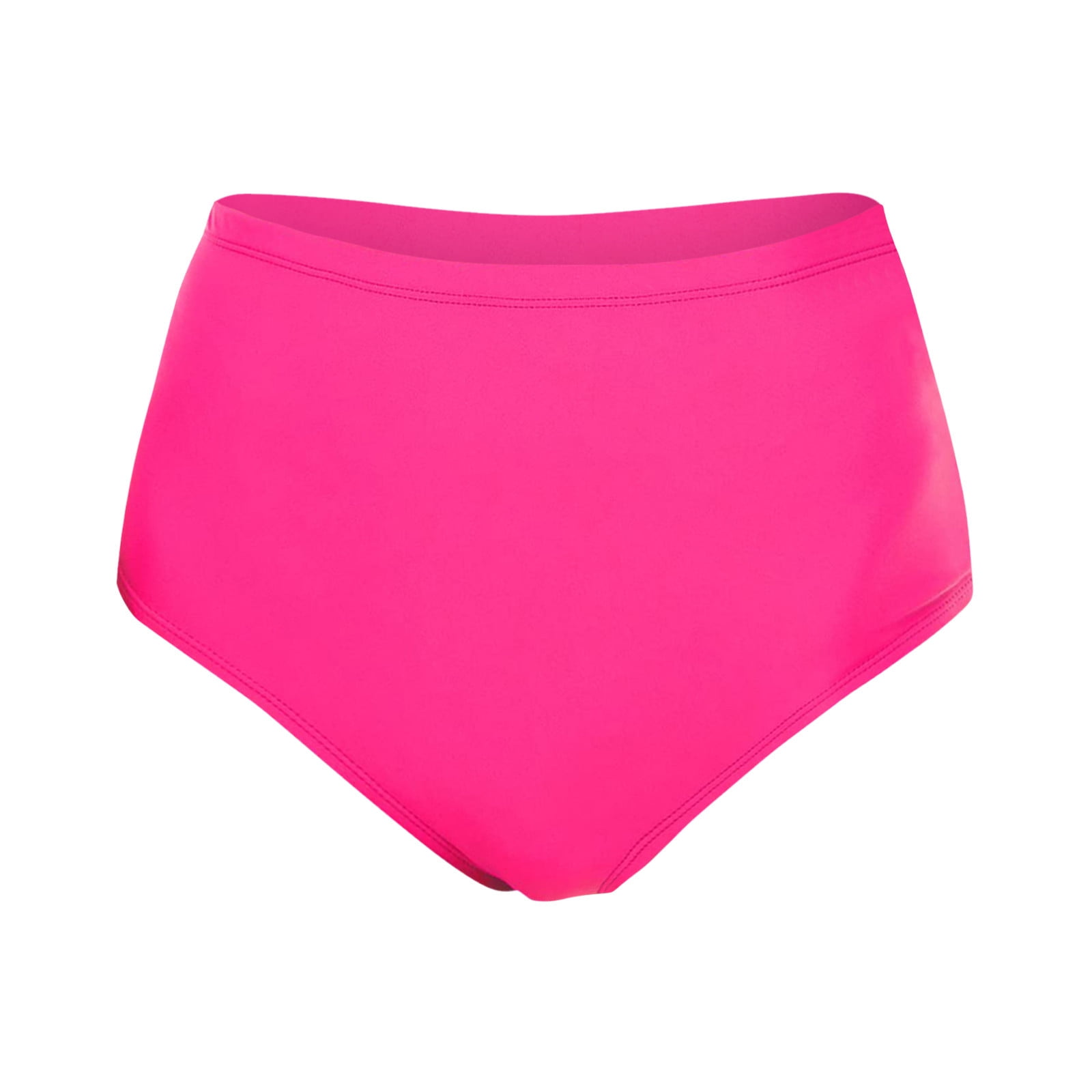 MIASHUI Women's Proof High Waisted Bikini Bottoms Full Coverage Swimsuit For Swim Hot Pink,S