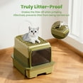 thumbnail image 2 of Enclosed Cat Litter Box with Lid, Easy to Scoop with Litter Scoop Set, High Sides Enclosure Anti-Urine Leakage Non-Sticky(Green), 2 of 7