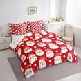 thumbnail image 3 of Ensemble de Literie de Noël Gnome 7 Pcs pour Lit Complet, Ensemble de Literie Père Noël Dessin Animé, Mignon Nain Père Noël Kawaii Chapeau de Père Noël Flocon de Neige avec Couette, Décorations de Noël Rouges, 3 of 5