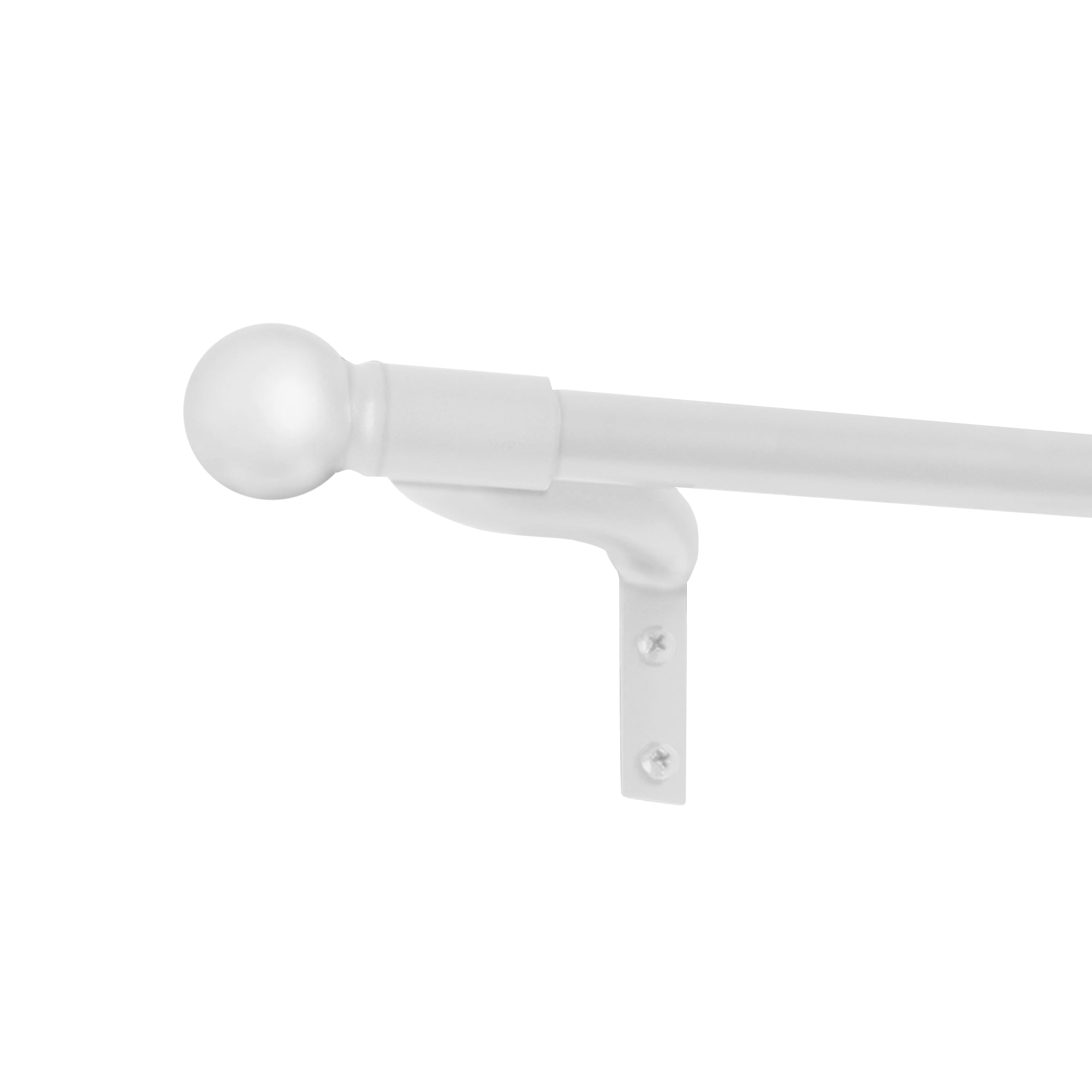 Zenna Home Smart Rods 48" - 120" Adjustable Wall Mount Café Window Curtain Rod, White