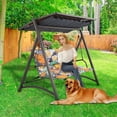 thumbnail image 4 of Outdoor Swing Cushions, Waterproof 2-3 Seater Bench Cushions for Outdoor Furnitur with Backrest, Thicken Washable Cushion for Swing Patio Porch Lawn Garden, Floral Pattern, 47x40x4 inch, 4 of 8