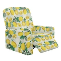 Kuiaobaty Lemon Monstera Pattern Reclining Slipcover Breathable Recliner Chair Cover Large Durable Reclining Sofa Slipcover Stain Resistant Recliner Couch Cover with Elastic Bottom for Pets