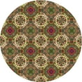 thumbnail image 1 of Ahgly Company Machine Washable Indoor Round Transitional Brass Green Area Rugs, 8' Round, 1 of 7