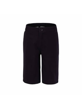 Bienzoe Boy's School Uniforms Flat Front Bermuda Shorts Black 5