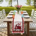 thumbnail image 4 of Table Runners 70 Inches Long Dress Scarves, Red Valentine's Day Farmhouse Coffee/Dining/Kitchen Table Decor, Holiday Table Runner, Love Heart Roses Gnomes Romantic Floral 13x70 Inch, 4 of 9