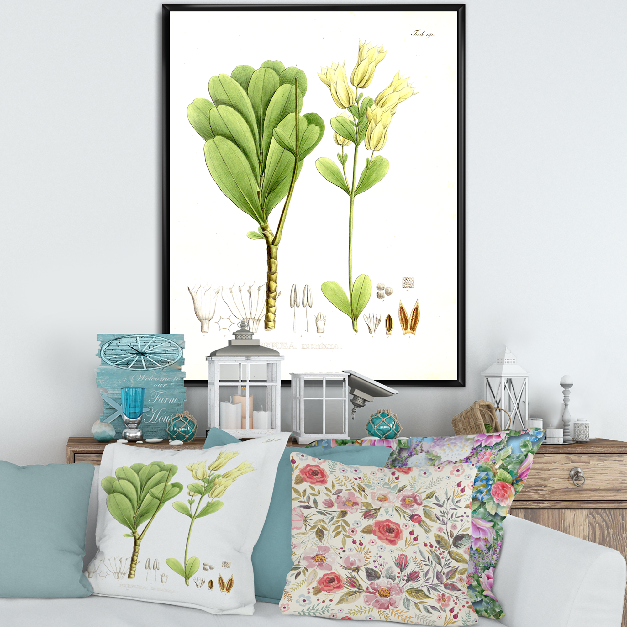 Ancient Brazilian Plant III 16 in x 32 in Framed Painting Canvas Art Print, by Designart