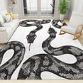 thumbnail image 2 of Black White Snake Area Rug Snake Violence Retro Aesthetics Rugs Living Room For Bedroom Dining Home Office Soft Rugs Carpets, 2 of 7