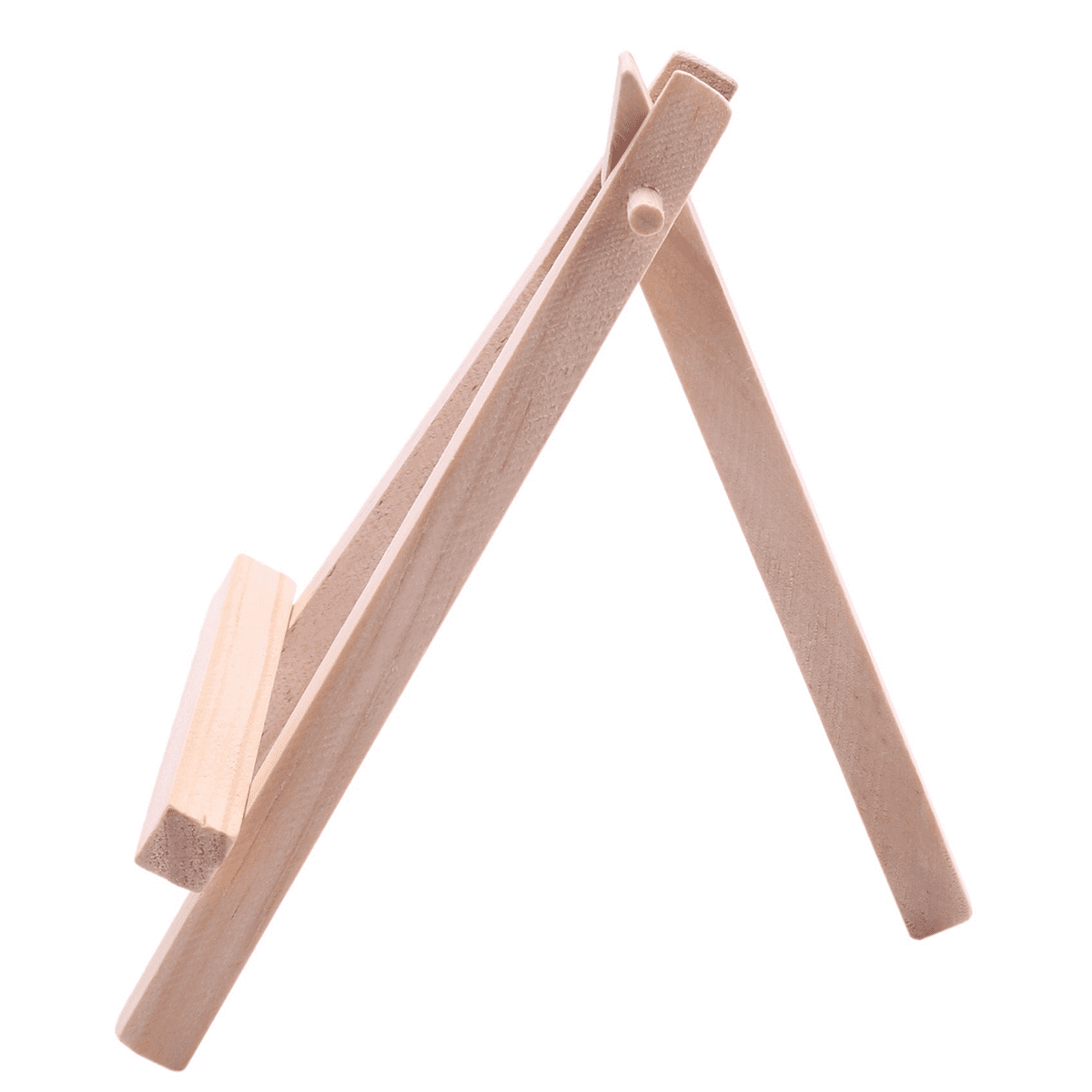 48 Pack 5 Inch Mini Wood Display Easel Natural Wooden Tripod Holder Stand for Displaying Small Canvases and Photos