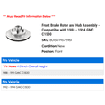 thumbnail image 2 of Front Brake Rotor and Hub Assembly - Compatible with 1988 - 1994 GMC C1500 1989 1990 1991 1992 1993, 2 of 2