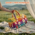 thumbnail image 4 of Boho Quilted Weekender Travel Bag Vintage Hippie Van Duffle Bag Large Capacity Overnight Tote Retro Floral Carry On Luggage Handmade Bohemian Gym Bag with Zipper for Women Travel Vacation, 4 of 5
