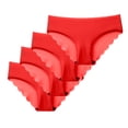 thumbnail image 2 of Womens Seamless No Show Panties Breathable Moisture Wicking Mid Rise Comfort Everyday Underwear 4 Pack Red,Size XL, 2 of 5