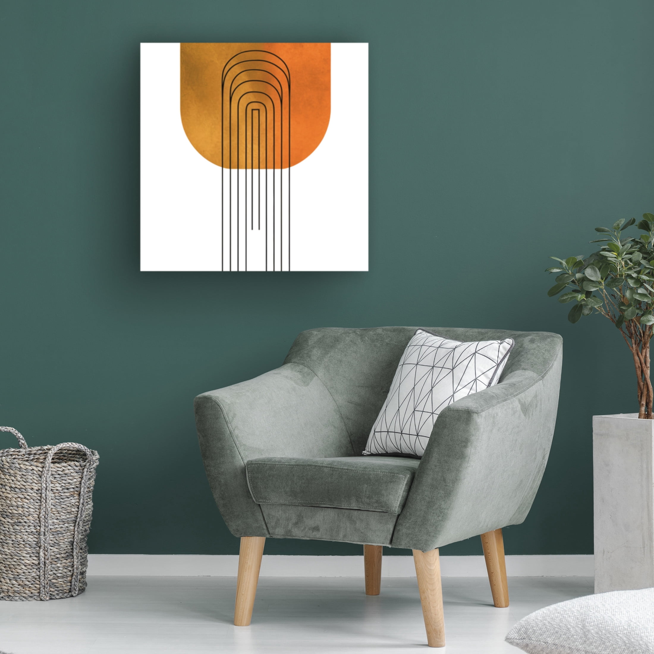 Canvas Wall Art - Ray Heere 'Mid Century Abstract Painting 9' Wall Art for Living Room, Bedroom, or Office Décor by Trademark Fine Art - 14 x 14 Inches