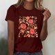 thumbnail image 2 of Tops Cortos para las Mujeres Blusas Impresas Manga Corta Cuello Redondo, Tops de Blusa para las Mujeres Primavera Verano Casual, 2 of 4