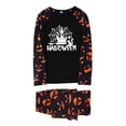 thumbnail image 3 of Caoirhny Halloween Pajamas for Family Glow In The Dark Castle Print Long Sleeve Tops + Pants Set Fall Sleepwear, 3 of 9