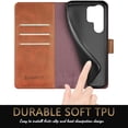 thumbnail image 6 of SUANPOT For Samsung Galaxy S25 Ultra Wallet Case with RFID Blocking Credit Card Holder,Light Brown, 6 of 7