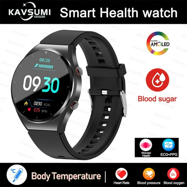 Reloj inteligente deportivo para hombre, pulsera con control de glucosa en sangre, ECG + PPG HRV, presión arterial, temperatura corporal, compatible con Huawei y Xiaomi xuanjing unisex