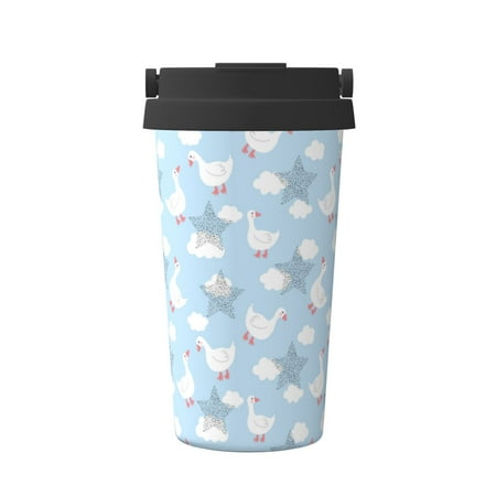 

KLL Cute Goose On A Blue Sky Pattern Stainless Steel Vacuum Insulated Tumbler - Carry Insulated Coffee Mug - Reusable Insulated Cold Brew Iced Coffee Cup Thermos