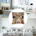 thumbnail image 5 of Shiartex Cute Animals Throw Pillow Covers Tibetan Plateau Baby Yak with Peonies Roses Flowers Green Leaves Garland Design Pillow Cushion Cover Farmhouse Rustic Home Sofa Pillowcase 2pcs White, 5 of 7