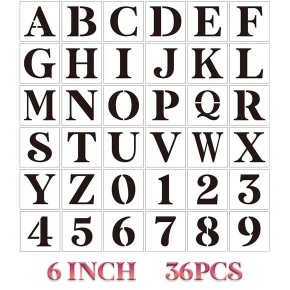 Plantillas de letras para pintar sobre madera Plantillas de 6 pulgadas Plantilla de letras del alfabeto Plantillas de números para pintar en madera pared puerta porche