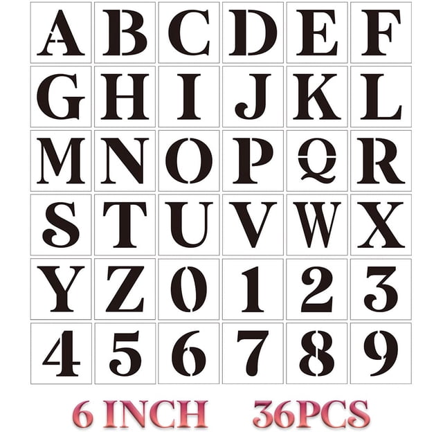 Plantillas de letras para pintar sobre madera Plantillas de 6 pulgadas Plantilla de letras del alfabeto Plantillas de números para pintar en madera pared puerta porche
